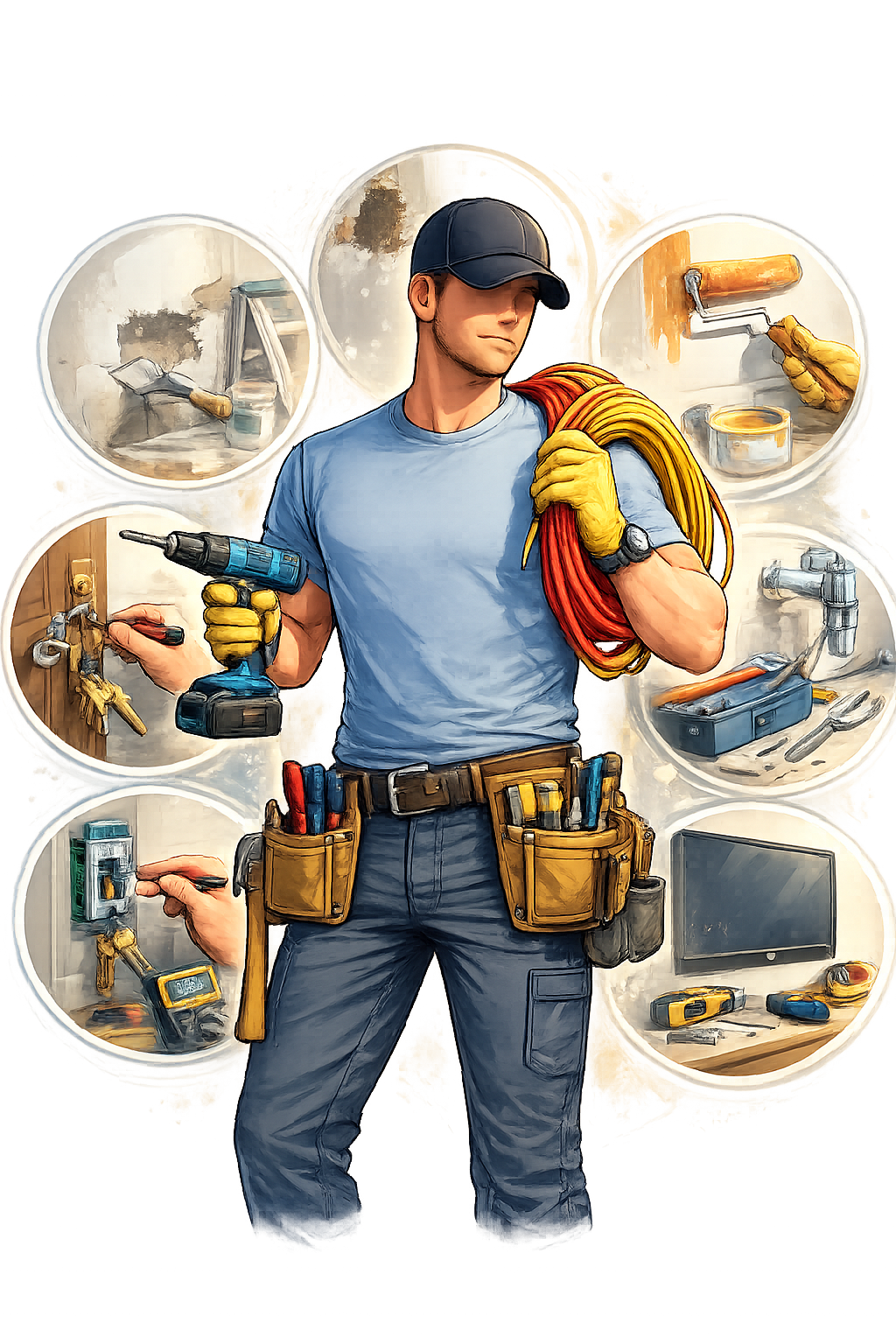 Handyman service image showing home repair and maintenance work